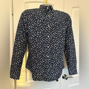 Banana Republic Dark Blue Floral Button Down Shirt